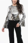 Self-portrait Self Portrait Sequined Cropped Top