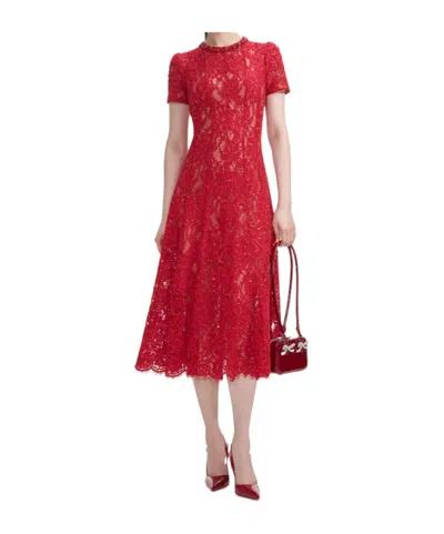 Self-portrait Sequined Dress In Red