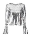 Self-portrait Self Portrait Sequined Cropped Top In White