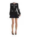 Self-portrait Chic Sequin Knit Mini Dress With Shoulder Pads In Black