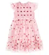 Self-portrait Sequined Mesh Dress In Pink