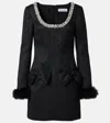 Self-portrait Sequined Metallic Minidress In Black