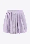 Self-portrait Sequined Mini Flared Skirt