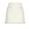 Self-portrait Cream Boucle Pearl Trim Mini Skirt In Neutrals