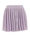 Self-portrait Sequin-embellished Ribbed-knit Mini Skirt In Purple