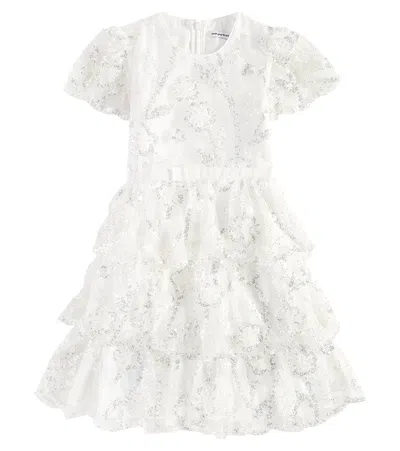 Self-portrait Kids' Sequined Tulle Dress In White