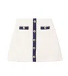 Self-portrait Tweed Mini Skirt In White