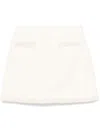 Self-portrait Sequined White Miniskirt With Hidden Zip Closure In White