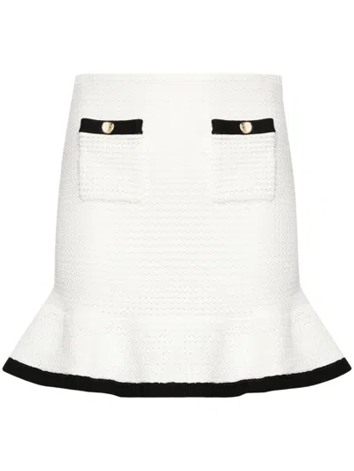 Self-portrait Self Portrait Crochet Mini Skirt In In White