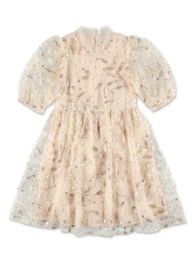 Self-portrait Kids' Sequinned Dress In Neutrals