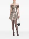 Self-portrait Sequinned Mini Dress In Gold