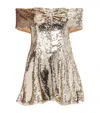 Self-portrait Self Portrait Short Dress With Off The Shoulders In Gold