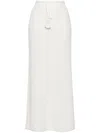 Self-portrait Sequinned Pointelle-knit Maxi Skirt In White