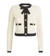 Self-portrait Women Cardigan With Bow And Sequins In Ivory