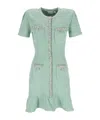 Self-portrait Embellished Sequined Knit Minidress In Green