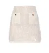 Self-portrait Sequined Crocheted Cotton And Cashmere-blend Mini Skirt In Neutral