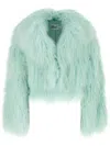 Self-portrait Self Portrait Women Green Shearling Jacket In Green