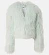 Self-portrait Shearling Jacket In Green