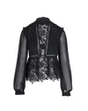 Self-portrait Sheer Top In Black Polyester In Black