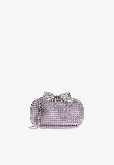 SELF-PORTRAIT SHIMMERING CRYSTALS CLUTCH BAG