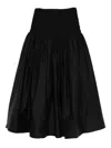 Self-portrait Shirred-panel Maxi Skirt In Black