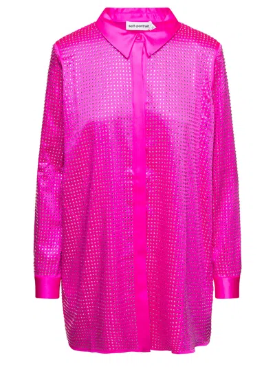 SELF-PORTRAIT SHIRT WITH CRYSTALS