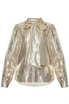 Self-portrait Self Portrait Shirt With Lurex Thread In Golden