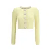 Self-portrait Cardigan In Alpaca Giallo In Yellow