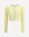 Self-portrait Cardigan In Alpaca Giallo In Yellow