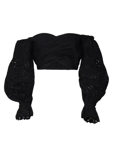 Self-portrait Short Blouse In Black