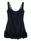 Self-portrait Short Blue Dress With Floral Applique Self Portrait In Black