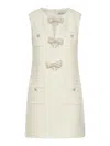 Self-portrait Dress Woman In Beige Acrylic In Nude & Neutrals