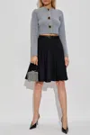 Self-portrait Jewelled-button Wool Cardigan In Gray