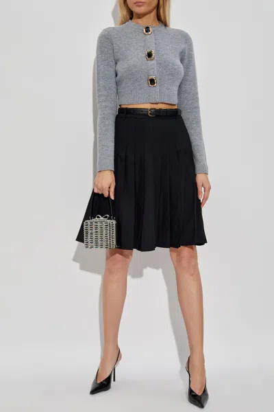 Self-portrait Short Cardigan In Gray
