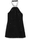 Self-portrait Boucle Pearly-trim Mini Dress In Black