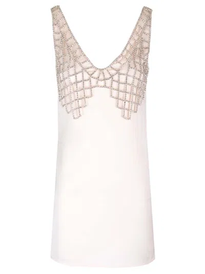 Self-portrait Short Dress With Diamond Bralette Dresses Beige