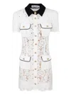 Self-portrait Short Dress With Floral Lace Embroidery Self Portrait In White