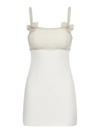SELF-PORTRAIT SHORT DRESS WITH RHINESTONE