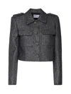 Self-portrait Long-sleeved Casual Jacket In Grey