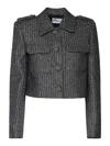 Self-portrait Long-sleeved Casual Jacket In Grey