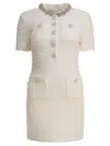 Self-portrait Short Knit Dress In Neutral