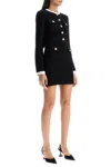 Self-portrait Self Portrait Short Knitted Dress With Buttons In Black