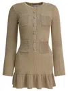Self-portrait Short Lurex Knit Dress Dresses Gold In Gold