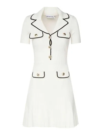 SELF-PORTRAIT SHORT RIBBED DRESS