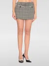 Self-portrait Houndstooth Wool Blend Mini Skirt In Gray