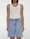 Self-portrait Rhinestone Denim Shorts In Blue