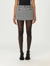 Self-portrait Houndstooth Wool Pants-skirt In Black