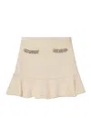 Self-portrait Crystal-embellished Mini Skirt In Nude & Neutrals
