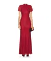 Self-portrait Red Rhinestone Mesh Maxi Dress In Red
