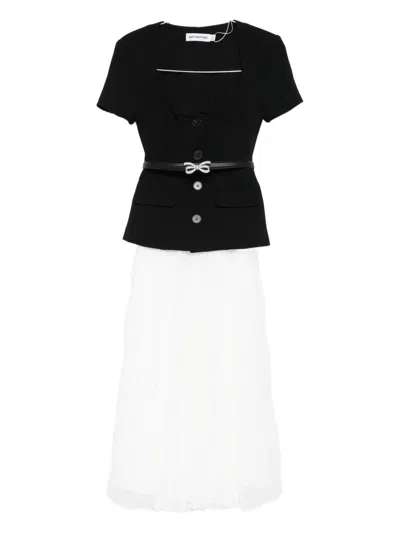 SELF-PORTRAIT SHORT SLEEVE MIDI DRESS - WOMEN'S - POLYESTER